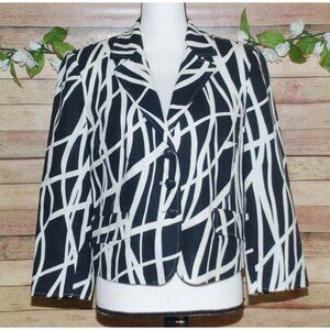 David N. Ladies Patterned Bolero Crop Jacket Size M Lined Blend Office Career